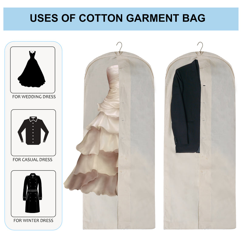 62" inch Muslin Garment Bags - 100% Cotton