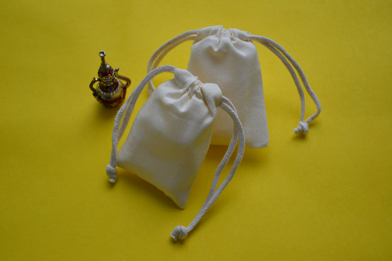 Cotton Double Drawstring Bag - Natural Color - Unbleached