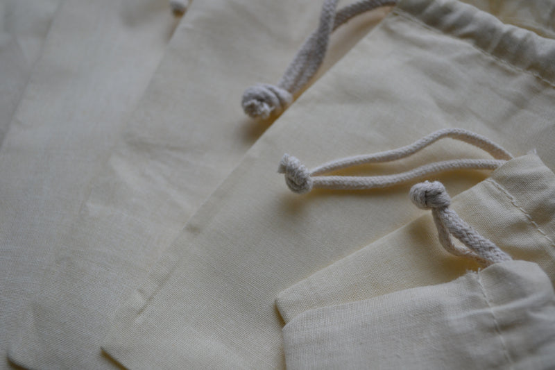 Cotton Double Drawstring Bag - Natural Color - Unbleached