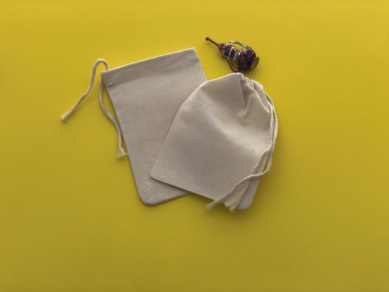 Cotton Single Drawstring Bag - Natural Color - Unbleached
